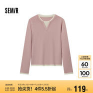 森馬（Semir）森馬毛衣女短款假兩件含羊毛針織衫24冬新款保暖內(nèi)搭109724107015