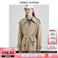 VEGA CHANG【現(xiàn)貨】風(fēng)衣女中長(zhǎng)款2025秋季知識(shí)分子大衣小個(gè)子英倫風(fēng)外套 摩卡棕 M