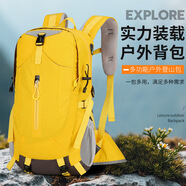 LEOEZYA登山包輕便大容量雙肩旅行包男女安全反光防水戶(hù)外野營(yíng)騎行徒步包 灰色 35L 20-