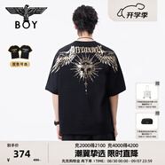 BOY LONDON【暗黑羅盤(pán)】夏情侶款短袖權杖印花炸街潮牌T恤N01906 黑印金N01906 經(jīng)典升級款 XL