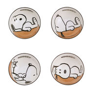 史努比（SNOOPY）史努比飯碗個人專用高顏值家用2024新款一人食一套精致碗碟套裝碗 4點5英寸浮雕碗-混色4個裝