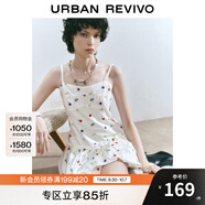 UR2025夏季新款女裝碎花刺繡打攬花苞吊帶連衣裙UYL750045 本白 (偏短) M