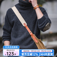 馬登工裝 秋冬季高領(lǐng)針織衫馬海毛舒適保暖毛衣男士套頭打底衫男新款 炭黑色 XL