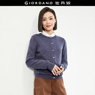 佐丹奴針織衫女精梳純棉抗起球空調(diào)衫氣質(zhì)圓領(lǐng)針織開衫女18354003