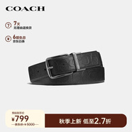 蔻馳（COACH）【品牌直供】男士針扣腰帶黑色CQ024BLK