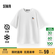 森馬（Semir）【多彩涼感T】短袖t恤女夏中長(zhǎng)款寬松舒適刺繡上衣109324100007