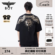BOY LONDON【暗黑羅盤(pán)】夏情侶款短袖權杖印花炸街潮牌T恤N01906 黑印金N01906 經(jīng)典升級款 XL