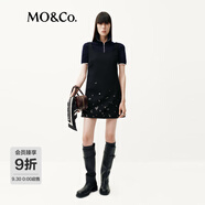 MO&Co.連衣裙2025冬新品智性精紡?fù)ㄐ『谌故止め斨闈u變花飾MBE4DRS015 黑色 S /160