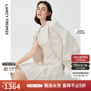 朗姿三醋酸Basic衣櫥白色女士小西裝外套夏新款西服明星同款 米白色 M