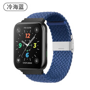 OPPO CEEN適配oppo手表表帶watch3編織腕帶3 pro金屬卡扣運動(dòng)手表watch 2/1尼龍彈力透氣配件一二三代男女生 冷海藍卡扣編織款 適用于：OPPO Watch 1代 (41mm)