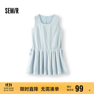 森馬（Semir）連衣裙女方領抽繩無袖背心裙可愛2025夏季波點花苞裙107425114061