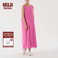 無(wú)印良品（MUJI）IDEE 女式  棉平織 無(wú)袖連衣裙 GAC65C3S 長(cháng)裙裙子多巴胺 玫粉色
