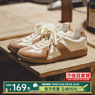 馬登運(yùn)動(dòng)休閑鞋男女夏秋季新款透氣小白板鞋GAT賽車平底阿甘德訓(xùn)鞋子 白棕色 /美拉德小眾舒適簡(jiǎn)約帆布 41 (255mm) 男碼