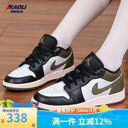 耐克（NIKE）【潮】Air Jordan aj1板鞋男女情侶新款低幫休閑運動(dòng)籃球鞋休閑鞋 553560/553558-092黑白綠 女款GS 40 女