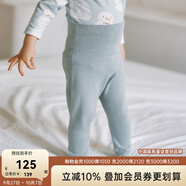OAK FAMILY毛衣開(kāi)衫男女寶寶保暖針織衫外套百搭護肚褲分體套裝 灰綠色護肚褲 80 cm