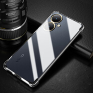 AOYAMIC 適用于vivo Y35+手機殼vivoy35m+保護套鏡頭全包防摔超薄透明軟殼時(shí)尚簡(jiǎn)約男女外殼 vivo Y35+/Y35m+【透明白+鋼化膜】 精孔鏡頭全包·氣囊防摔軟殼