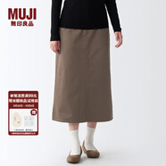 無(wú)印良品 MUJI 女式 絲光斜紋 裙子半身長(cháng)裙秋冬季簡(jiǎn)約風(fēng)純棉全棉BEK37C2A 深咖啡色 S(155/62A)