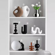 詠幻侘寂風抽象藝術(shù)擺件高級感小眾現(xiàn)代辦公室客廳電視酒柜家居裝飾品 【高級感軟裝】酒柜擺件10件套