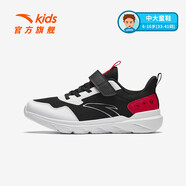 安踏（ANTA）兒童運(yùn)動(dòng)鞋男女童跑步鞋2025秋季透氣網(wǎng)面舒適軟彈元?dú)馀苄?黑/安踏白/經(jīng)典紅-4 39