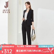 經(jīng)典故事（JANE STORY）高級(jí)感小西裝外套兩件套女春季2025新款時(shí)尚氣質(zhì)職業(yè)正裝西服套裝 R05黑色 L