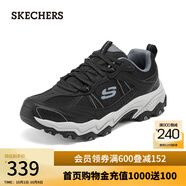 斯凱奇（Skechers）男士秋季綁帶城市戶外鞋男鞋237527 黑色/灰色/BKGY 43