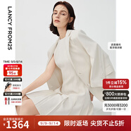 朗姿三醋酸Basic衣櫥白色女士小西裝外套夏新款西服明星同款 米白色2 M