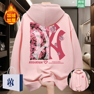 MY【奧萊精選】美式重磅潮牌加絨衛衣男秋冬季痞帥連帽外套情侶上衣 皮粉色連帽 加絨 L 建議體重【120-145斤】