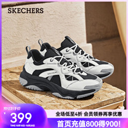 斯凱奇（Skechers）漫月鞋男復(fù)古慢跑鞋厚底增高舒適輕便休閑鞋183185/177590 黑色/白色/灰色/BKWG -女款177590 39.5