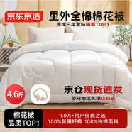 京東京造100%天然新疆棉花被 純棉被芯雙人被子 春秋被4.6斤2x2.3m