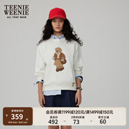 Teenie Weenie小熊衛衣女春季學(xué)院風(fēng)大熊刺繡圓領(lǐng)衛衣上衣女 象牙白 L (170)