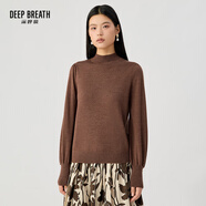 深呼吸DEEP BREATH女裝金屬扣可機洗純羊毛針織衫女A301328 栗子棕 S (2)