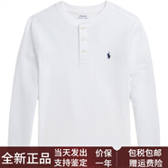 Polo Ralph LaurenT恤SS24純色Logo刺繡休閑圓領(lǐng)長(cháng)袖白色兒童款 白色 S