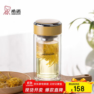 希諾（HEENOOR）雙層玻璃杯子高顏值水杯女教師節(jié)禮物老師實(shí)用XN-9351鵝黃色240mL