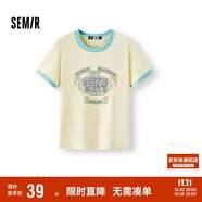 森馬（Semir）哈利波特聯(lián)名短袖T恤女短款2025夏季修身撞色套頭衫109325100045
