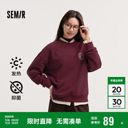 森馬（Semir）[商場同款]女oversize發(fā)熱抗菌2024冬季繡花抓絨上衣101724116004