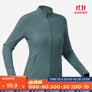 迪卡儂（DECATHLON）戶外透濕抓絨女加厚搖粒絨抓絨衣保暖外套沖鋒衣內(nèi)膽MH100 全拉鏈-青綠色 XS