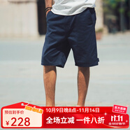 AKSERIES新復(fù)古回潮斜紋全棉簡約經(jīng)典基礎(chǔ)休閑五分短褲男AK男裝1714027 藏藍(lán)色 30