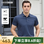 拉博夫2024夏季薄款短袖男T恤商務(wù)休閑涼感體恤簡約舒適免燙爸爸裝半袖 灰蘭 常規(guī) 50/175/L