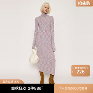 moussy&sly冬季新品歐美風(fēng)修身高領(lǐng)包臀針織連衣裙女030FAY73-5530 混合粉色097 均碼