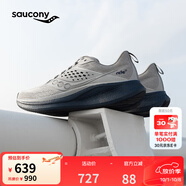 Saucony索康尼RIDE馭途17跑鞋男透氣緩震跑步鞋慢跑訓練運動(dòng)鞋淺灰44