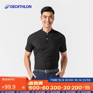 迪卡儂官網(wǎng)運(yùn)動(dòng)polo衫超輕速干短袖男T恤透氣保羅INESIS黑色S4226170