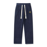 PANCOAT470g雙面搖粒絨潮牌休閑褲情侶寬松春夏加絨重磅男生長褲 藍(lán)色 M