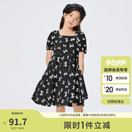 巴拉巴拉女童夏裝兒童連衣裙中大童蝴蝶結(jié)印花甜美裙子泡泡袖208224111055