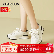 意爾康女鞋德訓板鞋戶(hù)外運動(dòng)跑步春款單鞋休閑鞋子 49882W 米/黑單 38