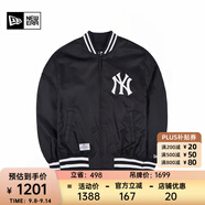 NEW ERA紐亦華MLB棒球NY夾克刺繡春秋男女情侶運動休閑外套 13546435-黑色 NY S