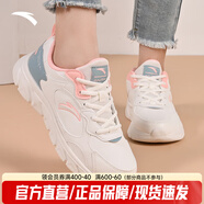 安踏運(yùn)動(dòng)鞋女鞋新款夏季透氣休閑鞋百搭輕便軟底跑步鞋防滑減震小白鞋 【皮面防潑水】 白/青/粉 37.5 (235mm)