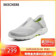 斯凱奇（Skechers）男鞋Slip ins閃穿鞋休閑運動減震一腳蹬健步鞋GOWALK6 灰色/GRY 43.5