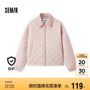 森馬（Semir）棉服女燈芯絨翻領(lǐng)菱形格復古2024冬三防寬松輕薄棉衣109724112007