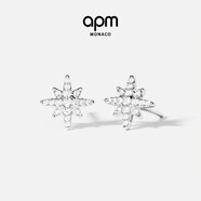 APM Monaco迷你六芒星耳釘銀白色簡(jiǎn)約時(shí)尚耳飾耳釘七夕情人節禮物送女友
