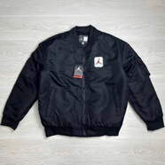 NBA CARES秋冬男女同款AJ暗黑飛行立領(lǐng)情侶款棒球棉衣棉服夾克 頂版黑色棉服 XL (150-170斤)